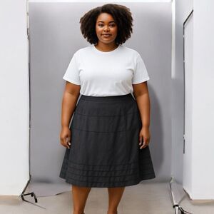 Denim & Co. (D & Co. Women’s 1X Faux Suede Circle Tiered Midi Skirt in Gray